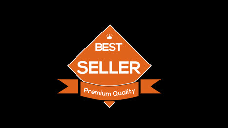 Best-Seller-Calidad-Premium-Palabra-Insignia-Animación-Bucle-Gráficos-En-Movimiento-Video-Fondo-Transparente-Con-Canal-Alfa